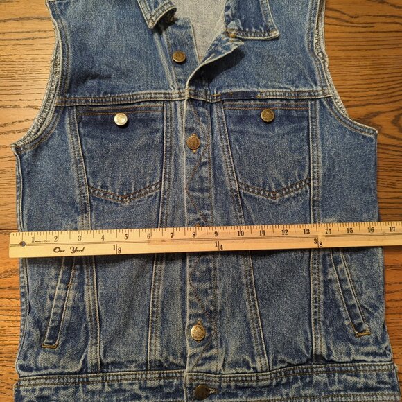 Vintage Jordache Denim Sleeveless Jacket‎ Vest Pockets Button Front 1980's - Picture 13 of 16